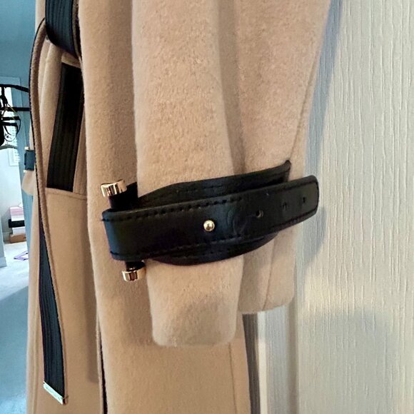 Marciano for Guess Camel Cream Wool Trench Coat XS – Chic Fall Winter Wrap Style - Picture 4 of 7